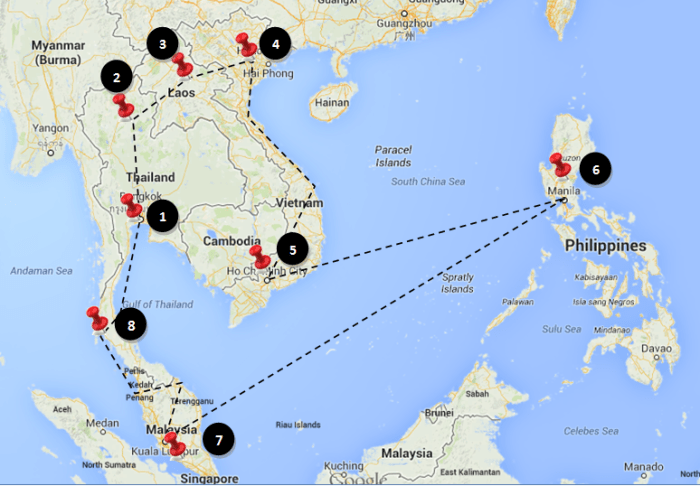 Comprehensive travel planning for Asia
